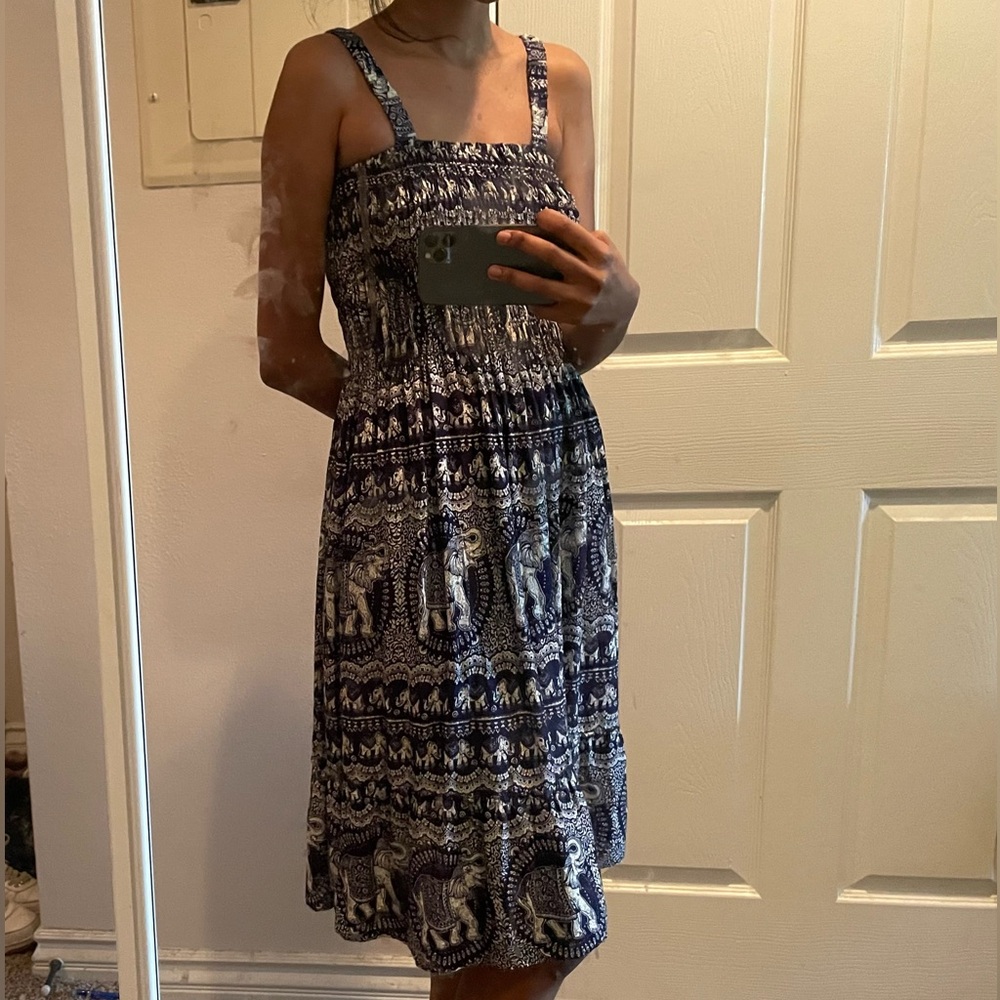 Elephant print handcrafted dress